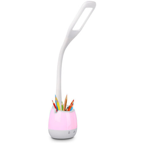 Lampe de Bureau Flexible, Lampe Rechargeable avec Veilleuse Colorée/ 3 Modes et 3 Niv. de luminosité/Contrôle Tactile