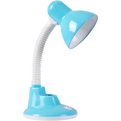 Lampe de Bureau Flexo Métal Bleu E27 Design Élégant Réglable Lecture Travail Chevet Bureau