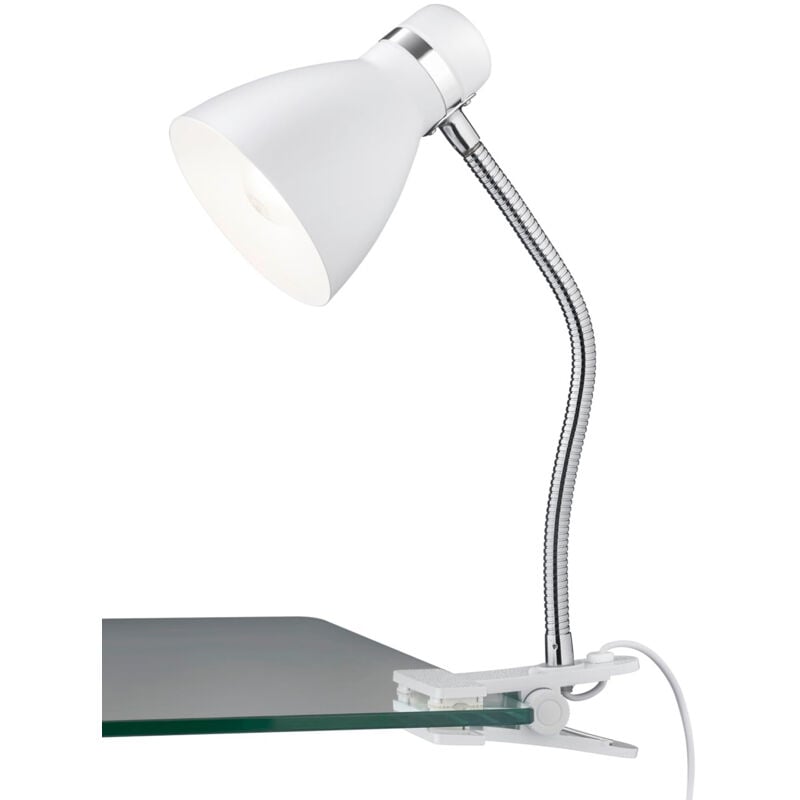 Reality Leuchten - reality lampe à pince harvey R20731231, métal blanc mat, sans 1X E27, flexarm