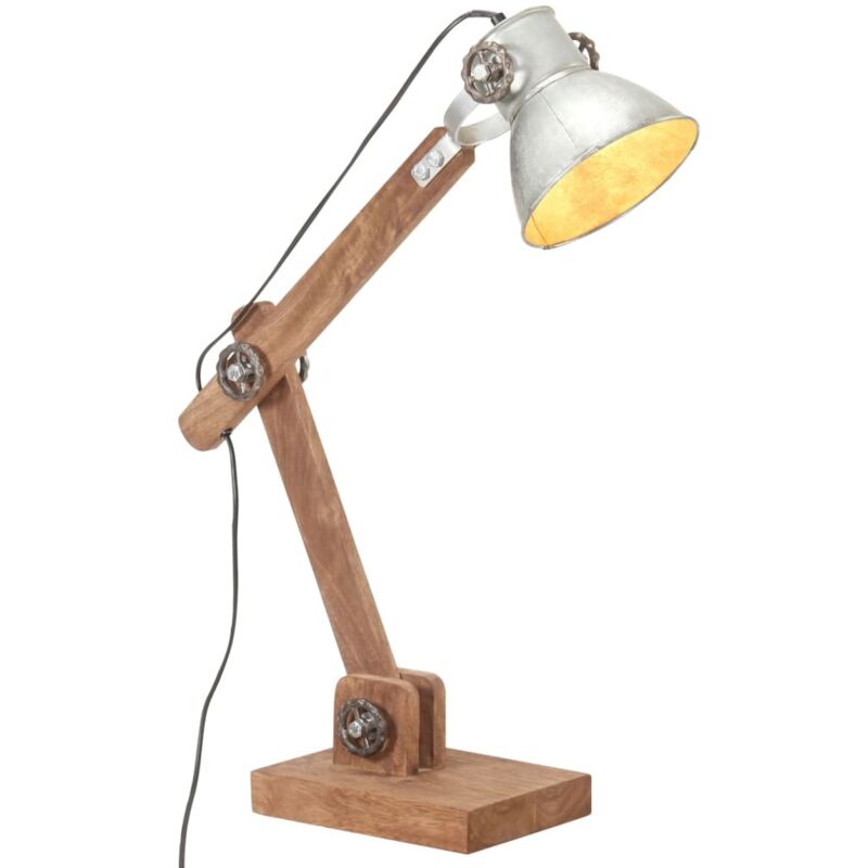 vidaXL Lampe de bureau industrielle Argenté Rond 58x18x90 cm E27