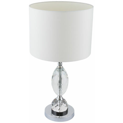 Lampe de bureau lampe chrome textile blanc cristal verre chambre bureau