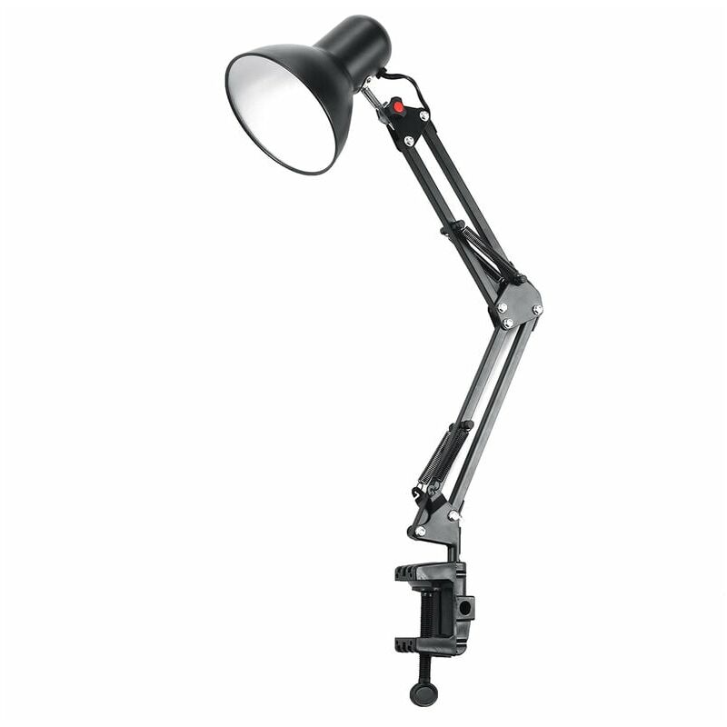 Dazzler - Lampe De Bureau Lampe De Table AC85-265V E27 / E26 Soutiens-Gorge De Metal Noir Soutiens-Gorge Communs Pivotant,convient aux dortoirs,