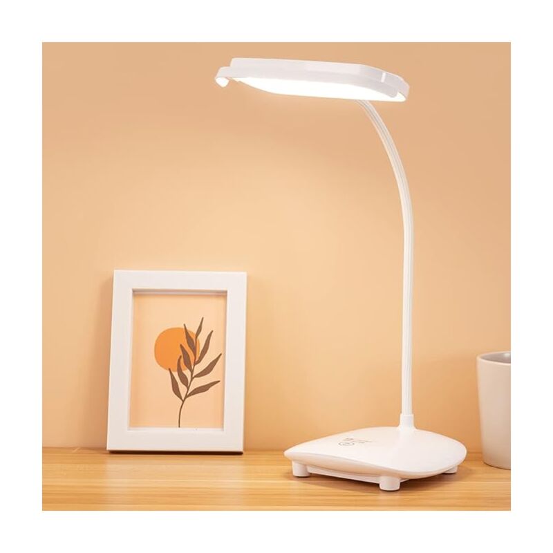 Lampe de Bureau Lampe de Table Sans fil Rechargeable USB 2 Batterie 3200mah 40 LED , Lampe Livre Lecture Enfant Tactile Lumiere 3 Couleurs 6 Mode