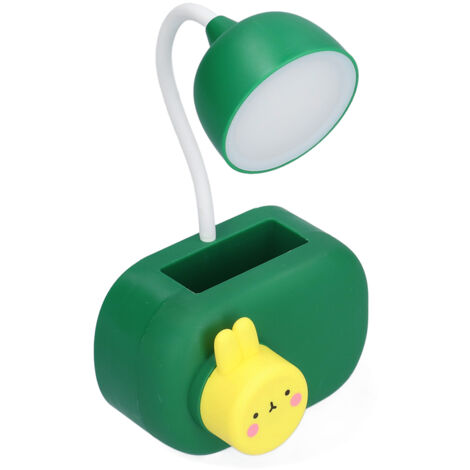 Lampe de Bureau Lapin LED avec Port USB et Aiguiseur à Crayons, Lumière Douce pour Enfants et Étudiants