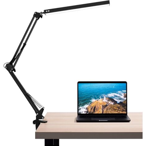Lampe de Bureau LED, 10W Lampe de Table Architecte Pliable avec Pince, 3 Couleur et 10 Niveaux de Luminosité, Lampe de Table USB avec Protection Oculaire, CâBle Usb 5V / 2A Incluse