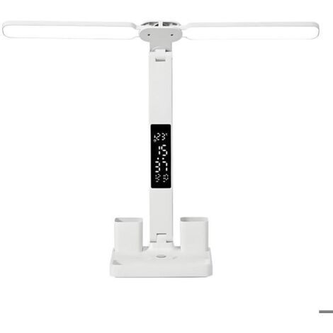 Lampe de Bureau LED, 3 Modes de luminosité, avec Porte Stylo et Affichage numérique, Protection des Yeux, pour étude, travai