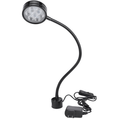 Lampe de bureau LED 7W flexible à col de cygne avec base magnétique ronde, 110V-220V prise US