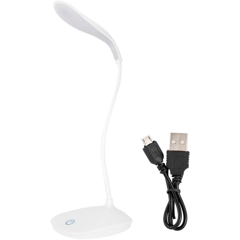 SJLERST Lampe de Bureau LED à Col Flexible USB avec Variateur Tactile pour Lecture Nocturne