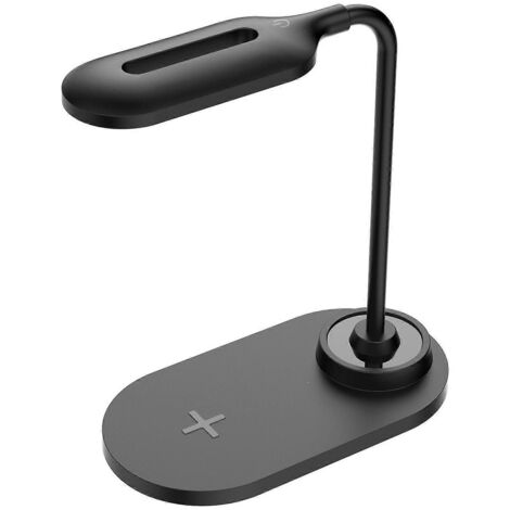 Lampe de bureau LED à commande tactile avec chargement sans fil, 3 modes d'éclairage, protection des yeux, lampe de bureau à col de cygne.