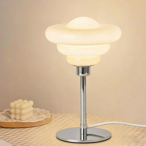 Lampe de bureau LED à intensité variable avec interrupteur filaire - 3000K6500K, abat-jour en verre, lampe de lecture, lampe de chevet,Veilleuse