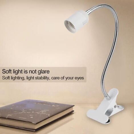 Lampe de Bureau LED à Pince - Dimmable - Flexible - Blanc - Métal + Plastique - E27