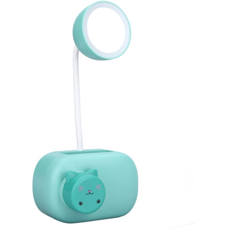 Lampe de Bureau LED avec Bras Articulé, Design Amusant pour Enfants et Espace de Travail - Ampoule E27 Bleu Chat