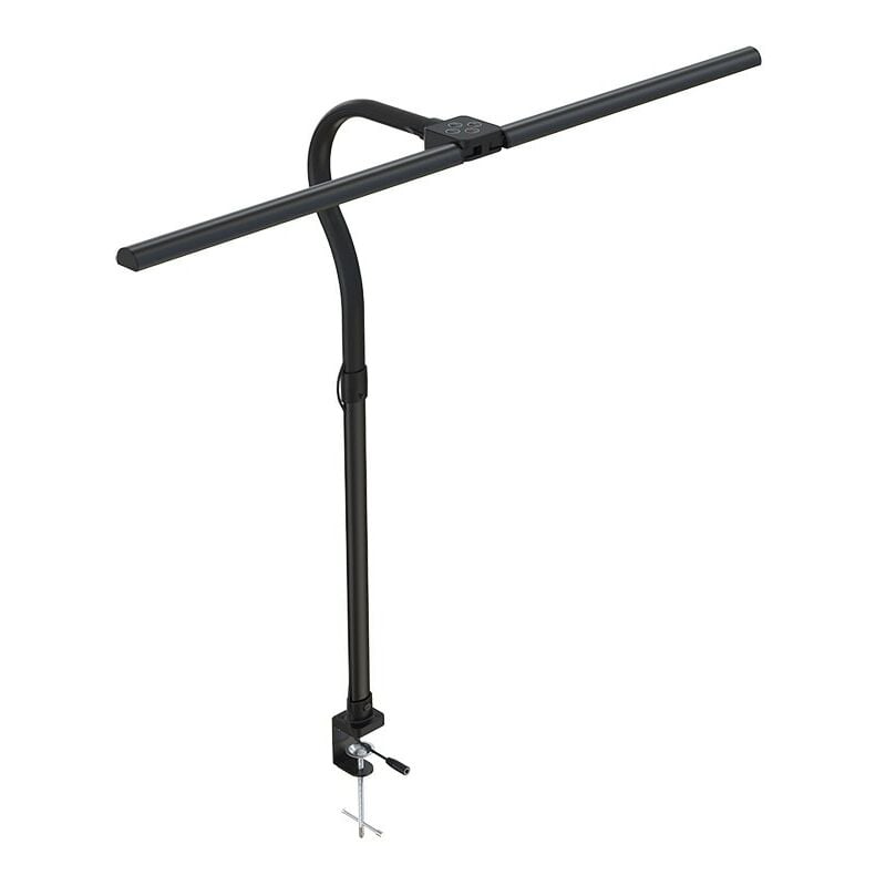 Jusch - Lampe de bureau led avec clip double extrémité, réglable à 360°, 5 niveaux de réglage, Protection des yeux, usb, Puissance 24W, Matériel pc,
