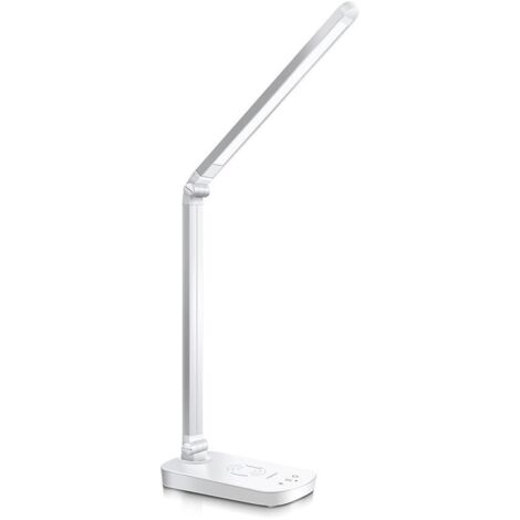 Lampe De Bureau Led Blanche Dimmable Avec Chargeur De Telephone Sans Fil Ag196493