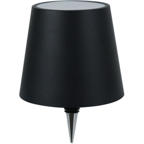 Lampe de bureau LED d'ambiance avec chargeur et prise bouteille - Noir
