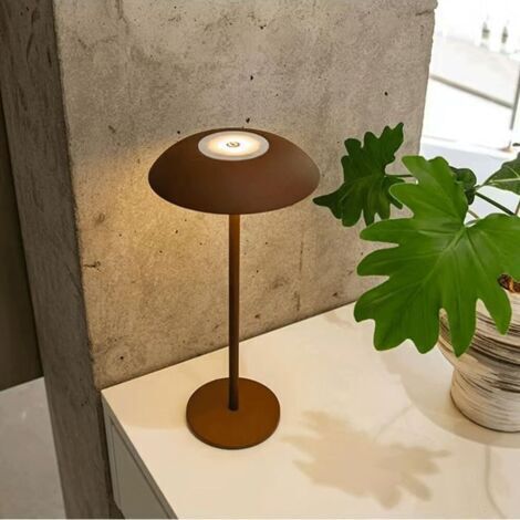 Lampe de bureau LED en métal créative avec fonction tactile pour protéger vos yeux, adaptée aux salles à manger, aux chambres et aux tables à manger (marron).