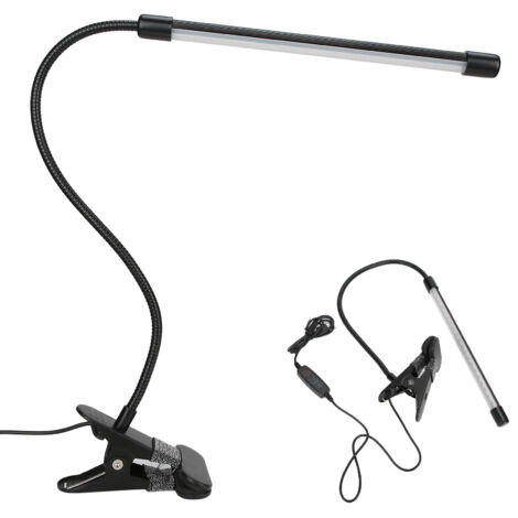Lampe de bureau LED flexible en alliage d'aluminium, clip réglable pour tatouage et manucure, intensité variable.
