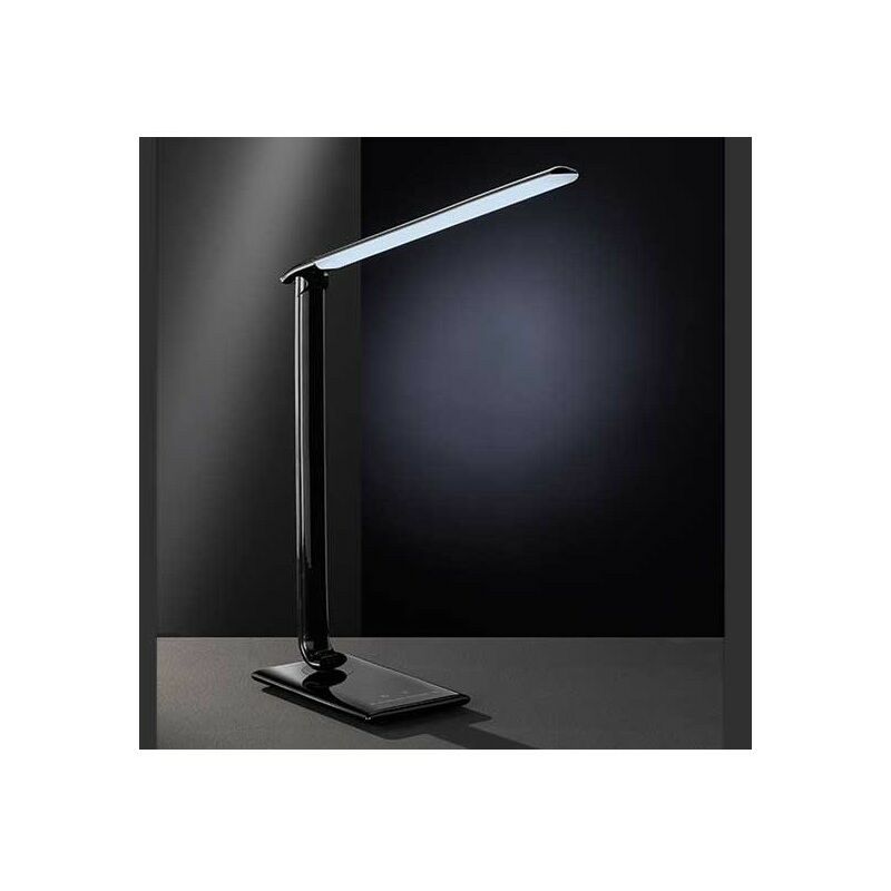 Lampe de bureau LED High-Tech noire Port USB - Noir