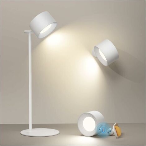 Lampe de bureau LED, lampe de chevet à intensité variable, lampe de bureau rechargeable détachable, commande tactile, lampe de lecture pour enfants, 3 niveaux de luminosité, 3 températures de couleur
