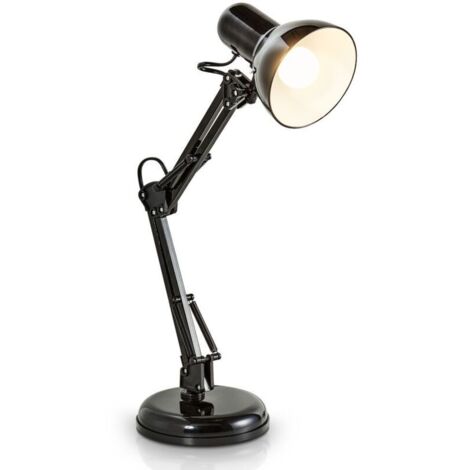 Lampe de bureau LED lampe de table noire design retro métal orientable & pivotable