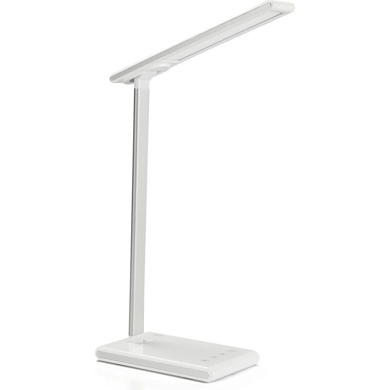 Lampe de Bureau led, Lampe de Table Perles de Lampe 60LED 5 Niveaux de Luminosité 3 Modes de Couleur, avec Batterie 2000 mAh et Fonction Minuterie