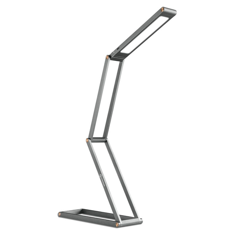 Sjqka - Lampe de bureau led , lampe de table rechargeable usb sans fil pliable, tête de lampe pivotante, 3 modes à intensité variable - Argent