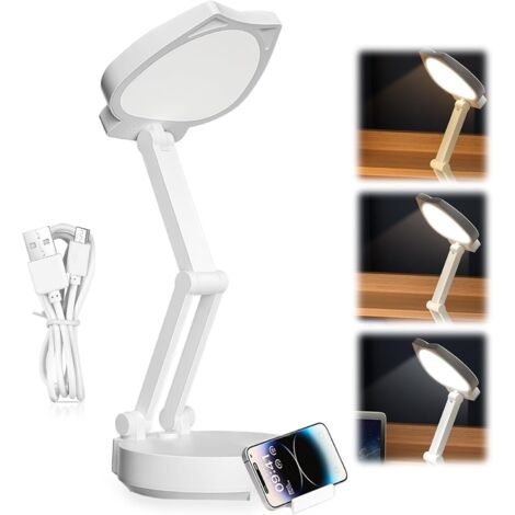 Lampe de Bureau LED Pliable 2400mAh Rechargeable 3 Modes Intensité Réglable Enfant