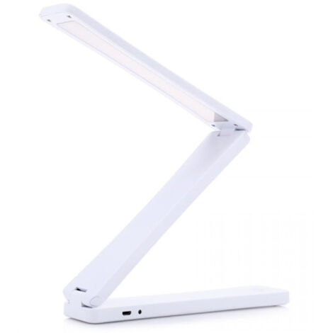 Lampe de bureau LED, pliable, à intensité variable, à piles, blanche.