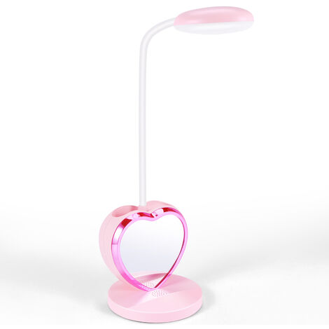 Lampe de Bureau Fille LED Lapin - Rose et Blanc Crème