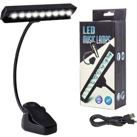 Lampe de bureau LED rechargeable à pince - flexible et portable, idéale pour lire, jouer du piano, travailler et voyager.
