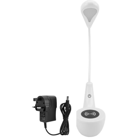 Lampe de bureau LED sans fil avec chargeur USB et variateur de luminosité pour étude - 110-240V, prise UK