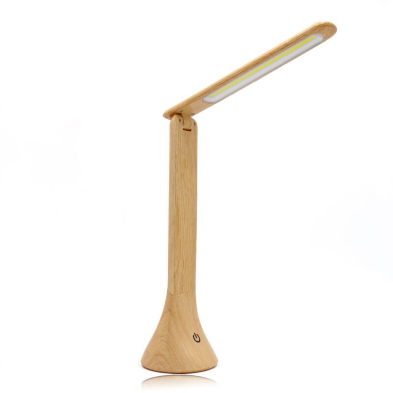 Lampe De Bureau Led Tactile Usb Ou Piles Aspect Bois L3030