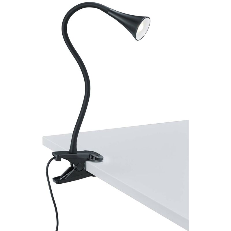 Frankystar - Lampe de bureau led Viper flexible avec pince noire h. 35 cm