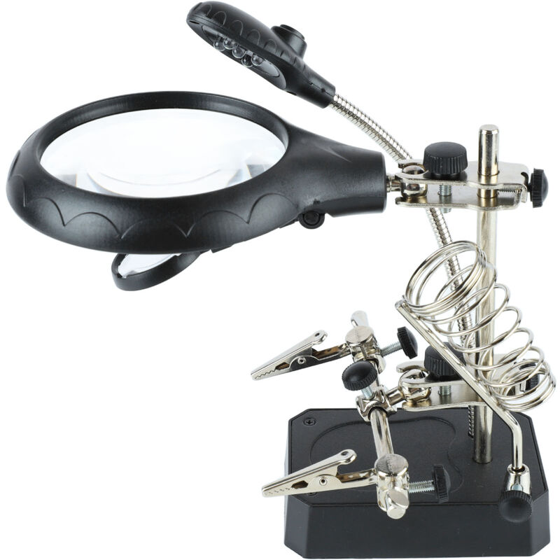 Lampe de bureau loupe led avec clips auxiliaires pour l'inspection et la réparation des appareils électroniques