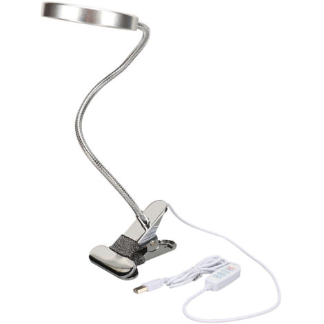 Lampe de bureau loupe LED flexible, 3 modes de couleur, 500LX, réglable et orientable, protection des yeux, avec pince.