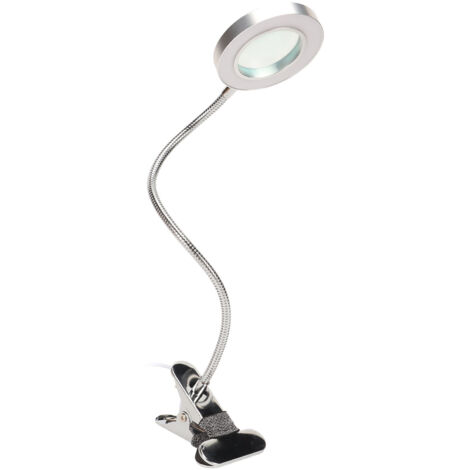 Lampe de bureau loupe LED flexible, 3 modes de couleur, 500LX, réglable et orientable, protection des yeux, avec pince.