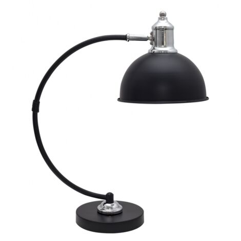 Lampe de bureau lujan 1xe27 noir brillant/chrome 46x15x36 cm