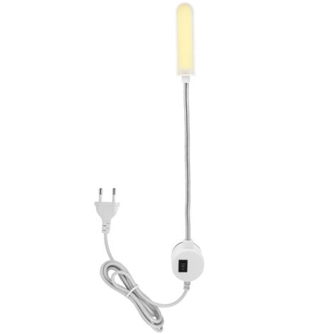 Lampe de bureau magnétique LED flexible pour machine à coudre, tatouage et travaux manuels, base aimantée, interrupteur, 90-265V, prise EU.