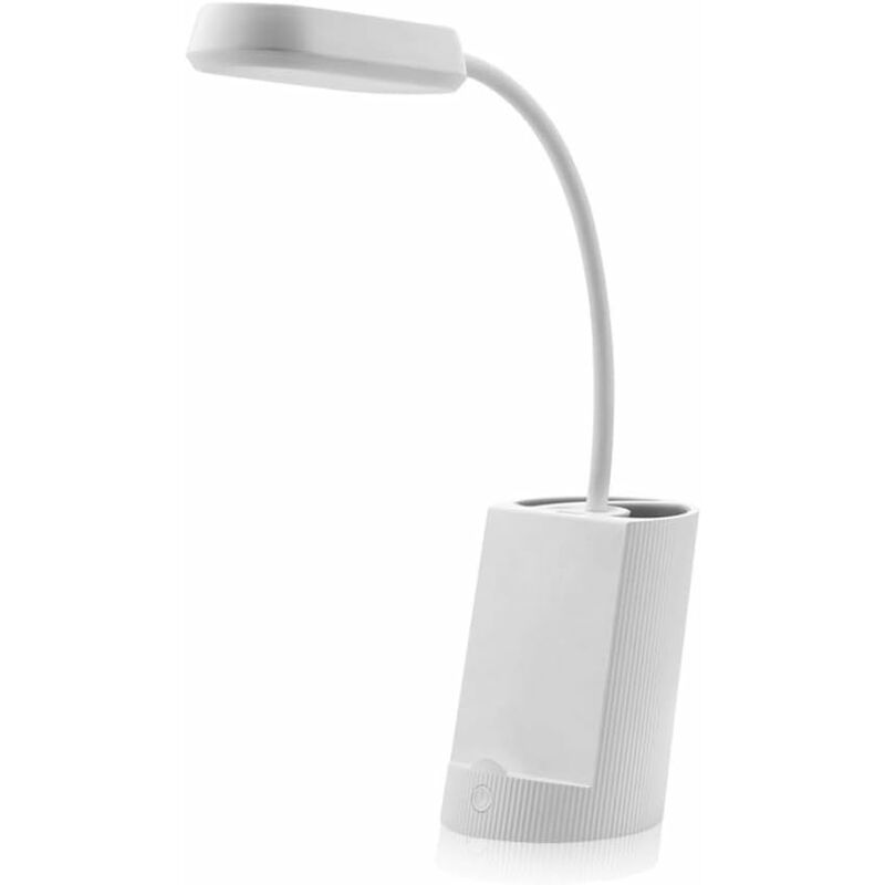 Lampe de bureau Mini lampe de bureau Lampe de chevet Port USB Protection oculaire à intensité variable avec 2 niveaux de luminosité Porte-stylo Lampe