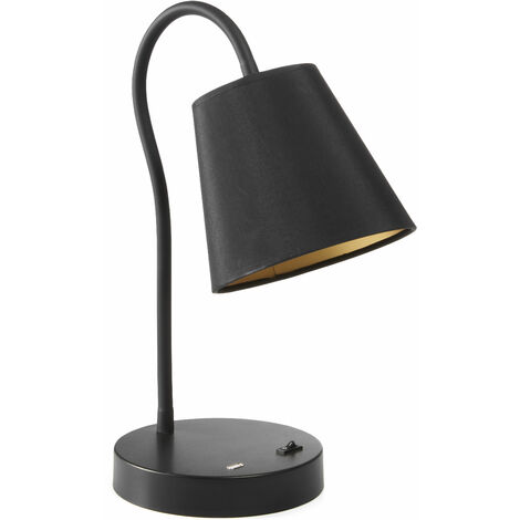 Lampe de bureau MONTECARLO E27-Ø45 60W Noir Coton noir