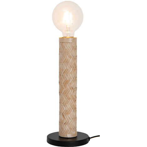 Lampe de bureau Nala métal et bambou compatible LED