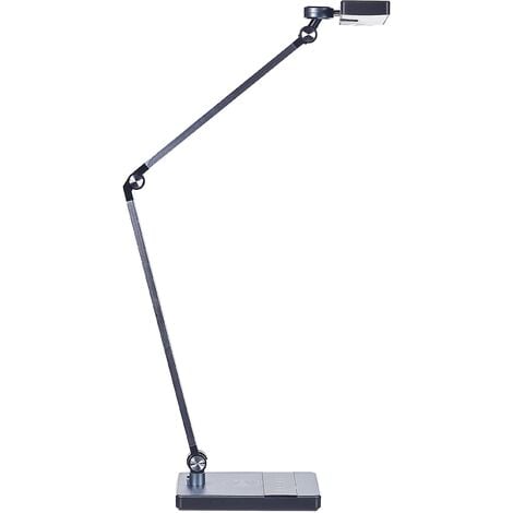 Lampe de bureau noire LED Beacon chargeur à induction + USB