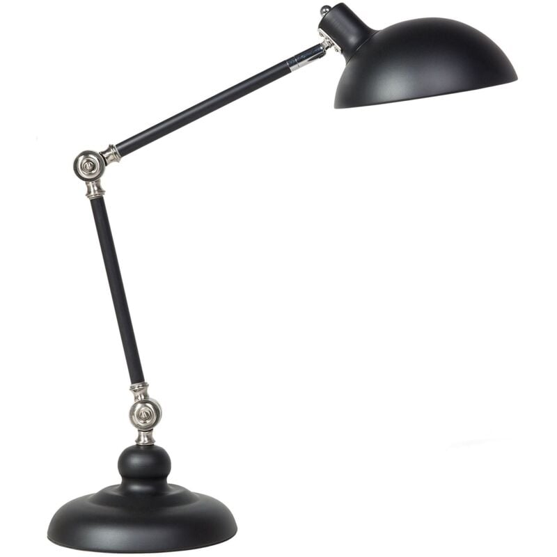 Beliani - Lampe Bureau E27 Max 40W en Métal Noir Bras Ajustable Abat-Jour Réglable Meramec