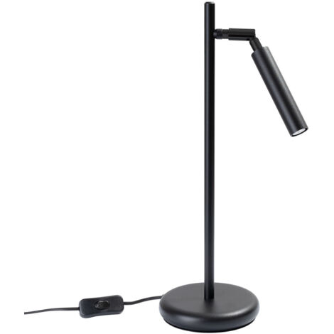 Lampe de bureau noire moderne abat-jour orientable G9