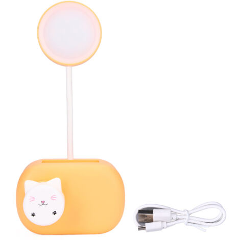 Lampe de bureau orange pliable et portable, éclairage flexible pour chambre et bureau.