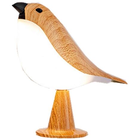 Lampe de bureau petit oiseau, lampe de table sans fil rechargeable --