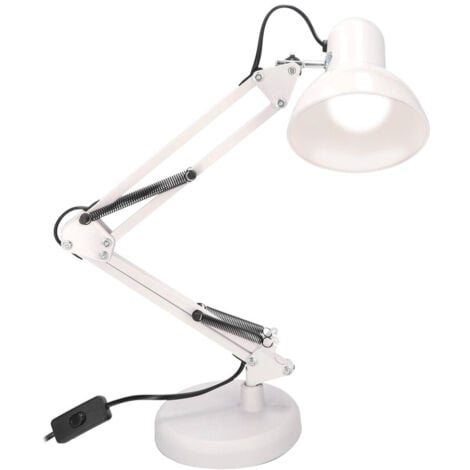 Lampe de bureau PIXI 1xE27 blanche, socle et pince compris EDO SOLUTIONS
