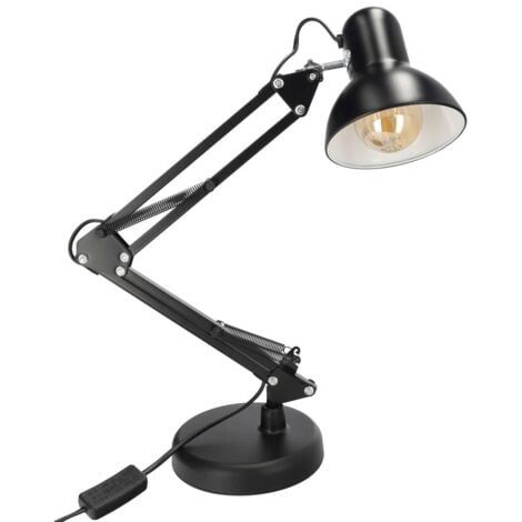 Lampe de bureau PIXI 1xE27 noire, socle et pince compris EDO SOLUTIONS