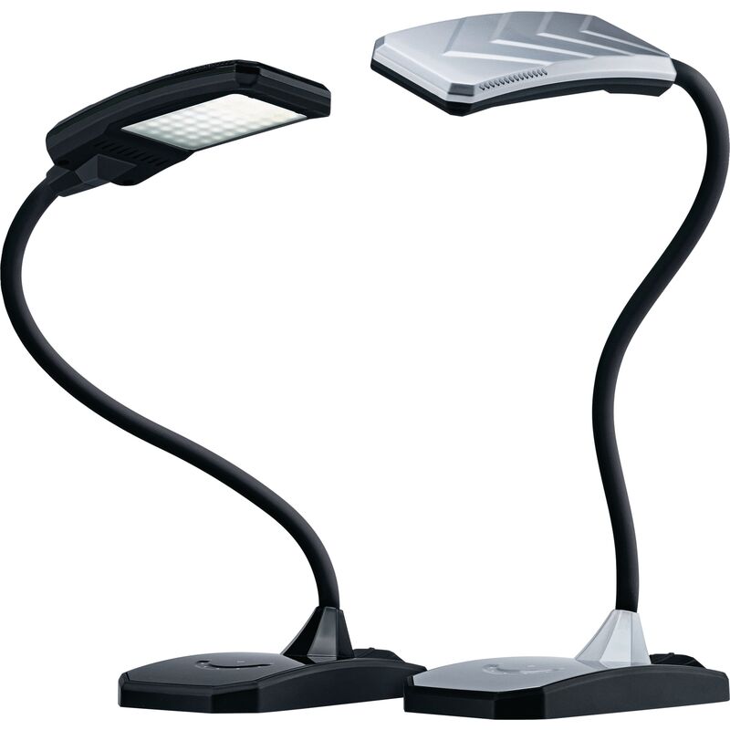 Lampe de bureau plastique argent Hauteur max. 380 mm pied avec LED