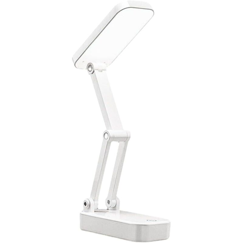 Lampe de bureau pliable, rechargeable et portable, blanche, lampe d'étude de protection des yeux, adaptée à la maison et au dortoir, lampe de bureau